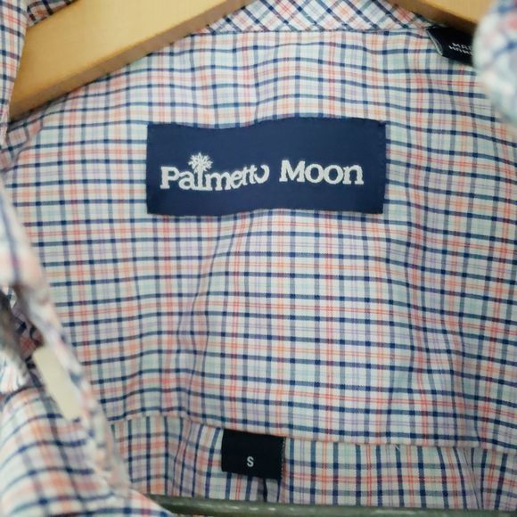 Palmetto Moon Long Sleeve Button Down Shirt Blue Pink Plaid Size Small - Picture 7 of 10